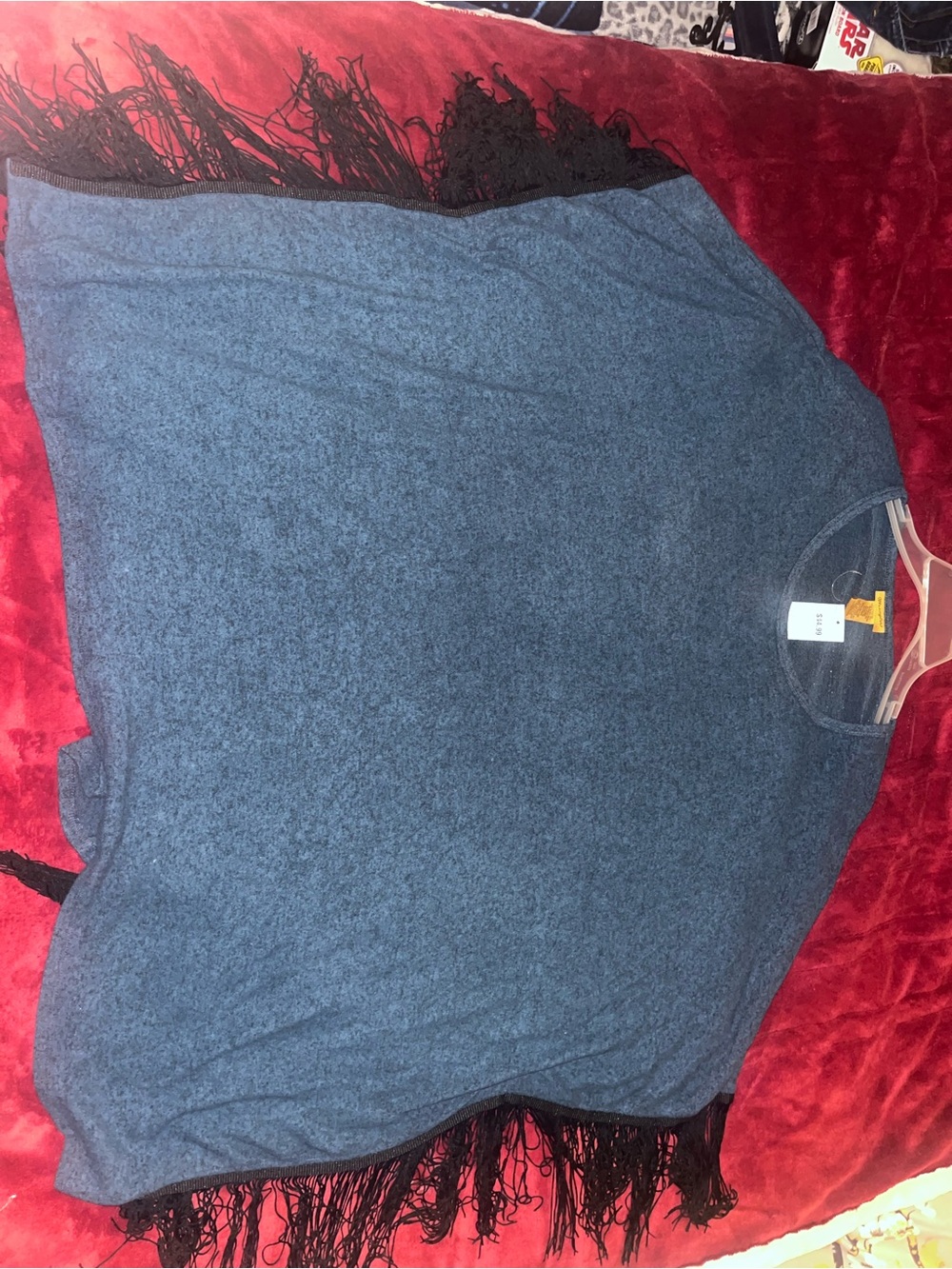 Wrangler Heathered Blue Crewneck Sweater Top